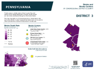 PA Congressional District 03 Stroke and Stroke Centers Map 118th Congress