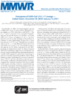 Emergence of SARSCoV2 B117 Lineage  United States December 29 2020January 12 2021