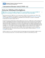 FAQs for Wildland Firefighters May 11 2020