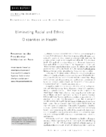 Eliminating racial and ethnic disparities in health