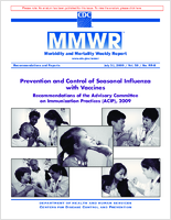Morbidity and Mortality Weekly Report Recommendations and Reports July 31 2009  Vol 58  No RR8