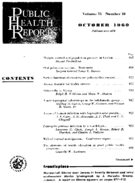 Public Health Rep v 75 no 10  table of contents