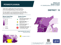 PA Congressional District 13 Stroke and Stroke Centers Map 118th Congress