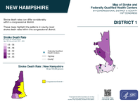 NH Congressional District 01 Stroke and Federally Qualified Health Centers Map 119th Congress