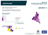 MD Congressional District 05 Stroke and Federally Qualified Health Centers Map 118th Congress