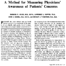 A Method For Measuring Physicians Awareness Of Patients Concerns