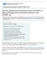 Interim Guidance for Homeless Service Providers to Plan and Respond to Coronavirus Disease 2019 COVID19 May 19 2020