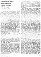 Variation in three staphylococcal typing phages