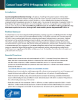 Contact tracer COVID19 response job description template