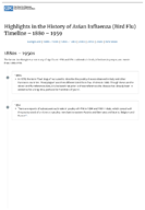 Highlights in the History of Avian Influenza Bird Flu Timeline  18801959