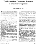 Traffic Accident Prevention Research As A System Component