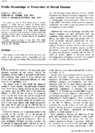 Public Knowledge Of Prevention Of Dental Disease