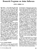 Research programs on Asian influenza