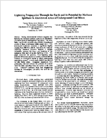 Lightning Propagation Through the Earth and Its Potential for Methane Ignitions in Abandoned Areas of Underground Coal Mines
