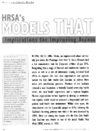 HrsaS Models That Work Program Implications For Improving Access To Primary Health Care