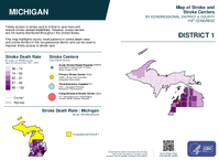 MI Congressional District 01 Stroke and Stroke Centers Map 119th Congress