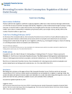 Preventing Excessive Alcohol Consumption Regulation of Alcohol Outlet Density