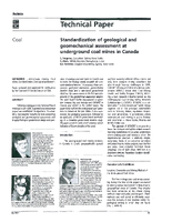 Standardization of Geological and Geomechanical Assessment at Underground Coal Mines in Canada