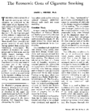 The Economic Costs Of Cigarette Smoking