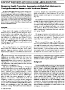 Designing health promotion approaches to highrisk adolescents through formative research with youth and parents