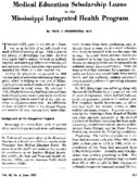 Medical education scholarship loans in the Mississippi integrated health program