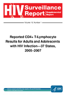 Reported CD4 TLymphocyte Results for Adults and Adolescents with HIV Infection37 States 20052007