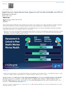 Health Workers Report Harassment Symptoms of Poor Mental Health and Difficult Working Conditions What Employers Can Do Media Statement CDC Vital Signs October 24 2023