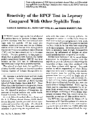 Reactivity of the RPCF test in leprosy compared with Other syphilis tests