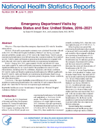 Emergency Department Visits by Homeless Status and Sex United States 20162021