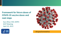 Framework for future doses of COVID19 vaccine doses and next steps