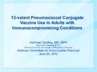 13valent pneumococcal conjugate vaccine use in adults with immunocompromising conditions