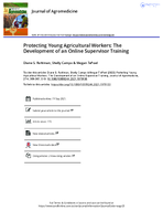 Protecting Young Agricultural Workers The Development of an Online Supervisor Training