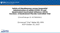 Administration of mRNA COVID19 and Quadrivalent Inactivated Influenza IIV4 Vaccines A Randomized Placebo Controlled Trial