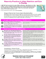 Maternity Practices in Infant Nutrition and Care mPINC in Florida 2010