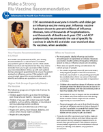 Make a Strong Flu Vaccine Recommendation Information for Health Care Professionals 2022 3 pages