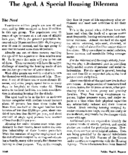 The aged a special housing dilemma