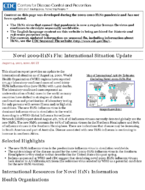 2009 Novel H1N1 Flu International Situation Update August 14 2009