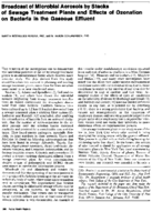 Broadcast of microbial aerosols by stacks of sewage treatment plants and effects of ozonation on bacteria in the gaseous effluent