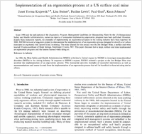 Implementation Of An Ergonomics Process At A US Surface Coal Mine