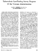 Tuberculosis casefinding survey program of the Veterans Administration