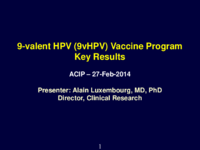 9valent HPV 9vHPV vaccine program key results