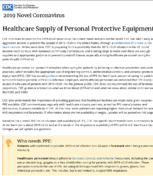 Healthcare supply of personal protective equipment