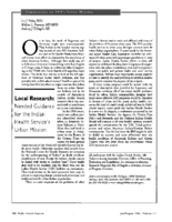 Local Research Needed Guidance For The Indian Health Services Urban Mission