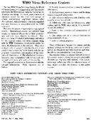 WHO Virus Reference Centers