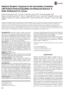 Medical students exposure to the humanities correlates with positive personal qualities and reduced burnout a multiinstitutional US survey