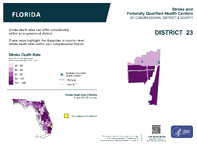 FL Congressional District 23 Stroke and Federally Qualified Health Centers Map 118th Congress