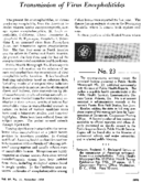 Transmission of virus encephalitides