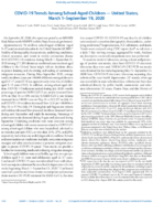 COVID19 Trends Among SchoolAged Children  United States March 1September 19 2020