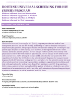 ROUTINE UNIVERSAL SCREENING FOR HIV RUSH PROGRAM
