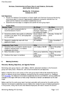 National Conversation on Public Health and Chemical Exposures Monitoring Work Group Meeting No 10 Summary October 22 2010 Final Document